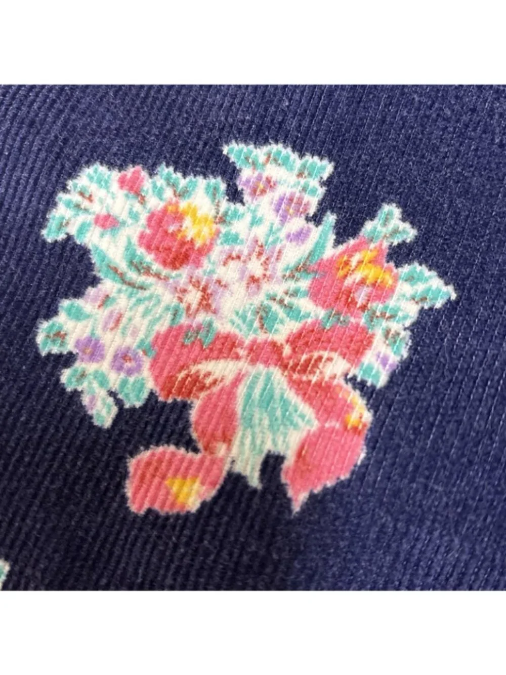 Vtg Osh Kosh Vestbak Corduroy Overalls Girls 3T Floral Print with Bow USA